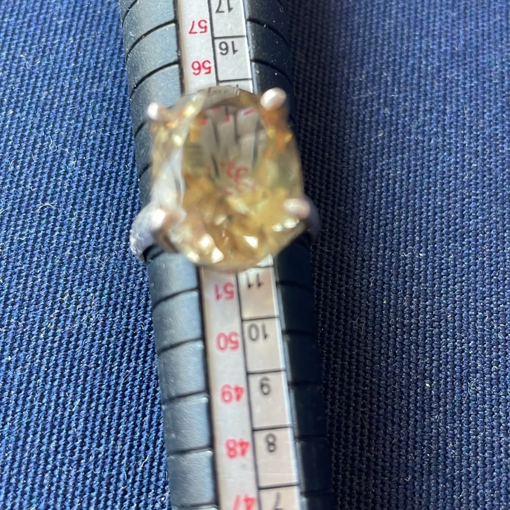Sterling Silver Ring W A Gorgeous Faceted Topaz, Stunning, Sparkle!11.2 grams